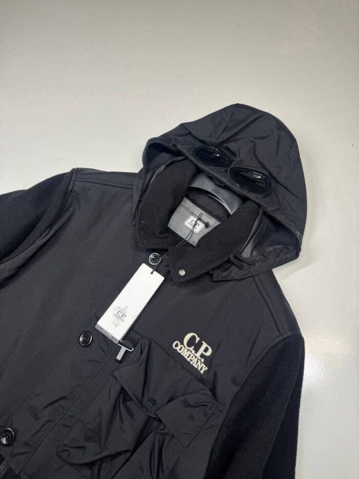 C.P. Company 274A Duffel Mixed Goggle hooded jacket in black - Image 2