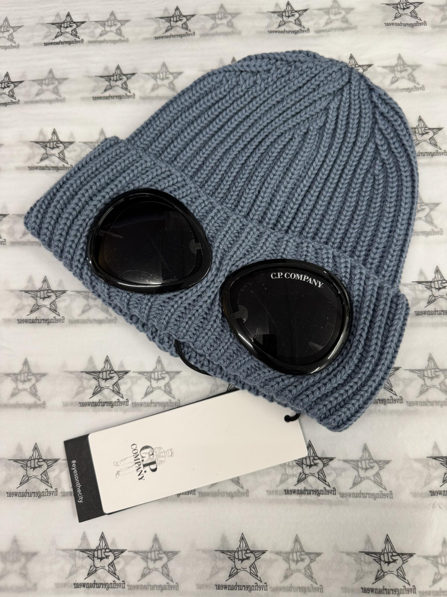 542761542_698989459896034_7108489673929956495_n CP Company Chunky Goggle Beanie In Light Blue 851 - Image 1