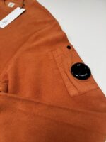 CP Company 285A Brushed & Emerized Diagonal Fleece Sweatshirt in Pumkin Orange - Image 2