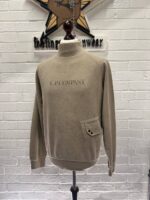 CP Company 273A Brushed & Emerized Diagonal Fleece Sweatshirt in vintage Khaki. - Image 4