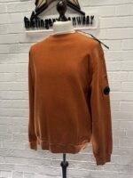 CP Company 285A Brushed & Emerized Diagonal Fleece Sweatshirt in Pumkin Orange - Image 5