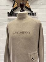 CP Company 273A Brushed & Emerized Diagonal Fleece Sweatshirt in vintage Khaki. - Image 7