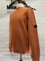 CP Company 285A Brushed & Emerized Diagonal Fleece Sweatshirt in Pumkin Orange - Image 6