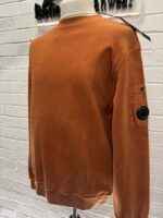 CP Company 285A Brushed & Emerized Diagonal Fleece Sweatshirt in Pumkin Orange - Image 7