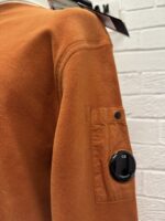 CP Company 285A Brushed & Emerized Diagonal Fleece Sweatshirt in Pumkin Orange - Image 8