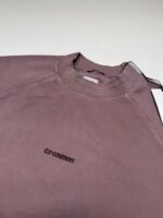 Cp Company 153A Brushed Emerized Diagonal Fleece Sweatshirt in Purple Dove Mauve. - Image 3