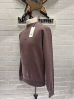 Cp Company 153A Brushed Emerized Diagonal Fleece Sweatshirt in Purple Dove Mauve. - Image 4