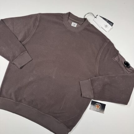 CP Company 285A Brushed & Emerized Diagonal Fleece Sweatshirt in Purple Dove / 771