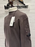 CP Company 285A Brushed & Emerized Diagonal Fleece Sweatshirt in Purple Dove / 771 - Image 5