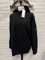 C.P. Company 149A Knitwear Hooded lambswool GRS pull over- Black -XXL / 25” P2P - Image 3