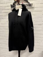 C.P. Company 149A Knitwear Hooded lambswool GRS pull over- Black -XXL / 25” P2P - Image 4
