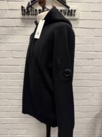 C.P. Company 149A Knitwear Hooded lambswool GRS pull over- Black -XXL / 25” P2P - Image 6