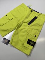 Stone Island L0719 ‘OLD’ TREATMENT Bermuda shorts in brushed cotton canvas - Bright Green     W30” - Image 3