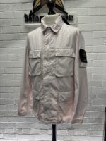 STONE ISLAND FIELD JACKET 40933 GARMENT-DYED NYLON COTTON BATAVIA - SOFT PINK     -   Large / P2P 23"