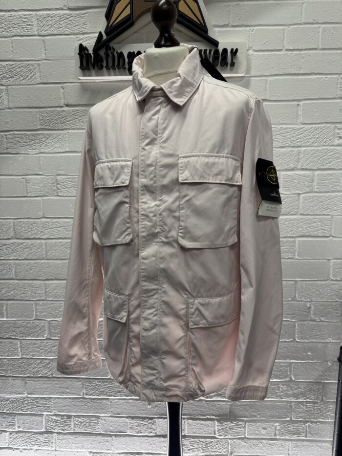 STONE ISLAND FIELD JACKET 40933 GARMENT-DYED NYLON COTTON BATAVIA - SOFT PINK     -   Large / P2P 23" - Image 1