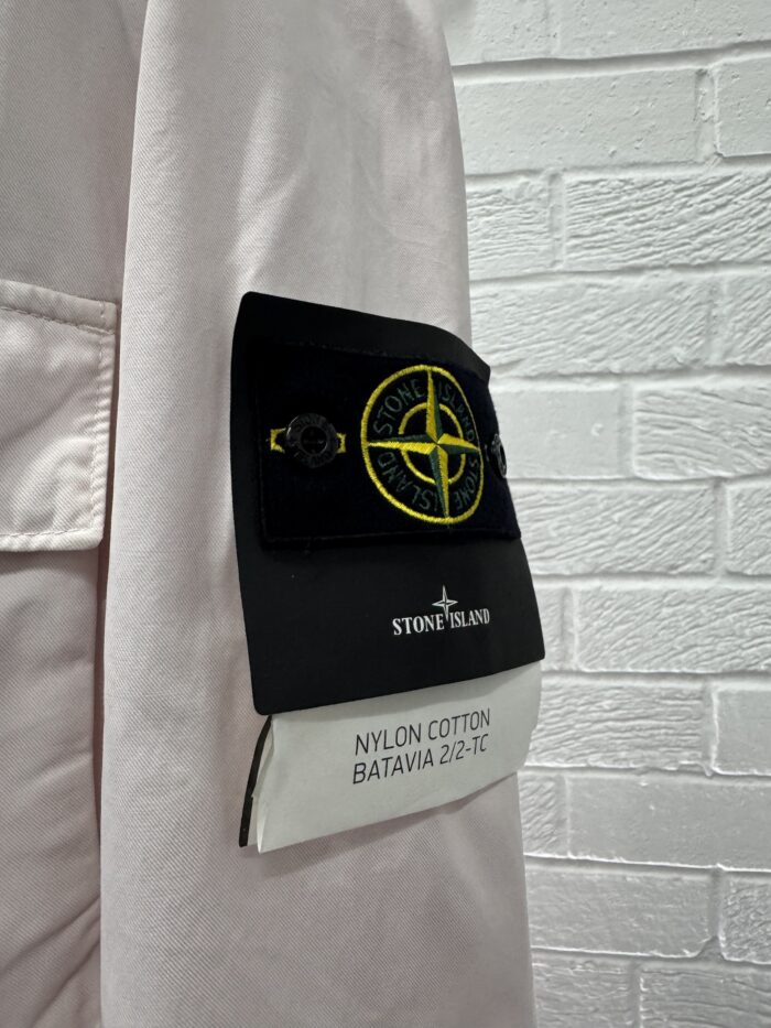 STONE ISLAND FIELD JACKET 40933 GARMENT-DYED NYLON COTTON BATAVIA - SOFT PINK     -   Large / P2P 23" - Image 3