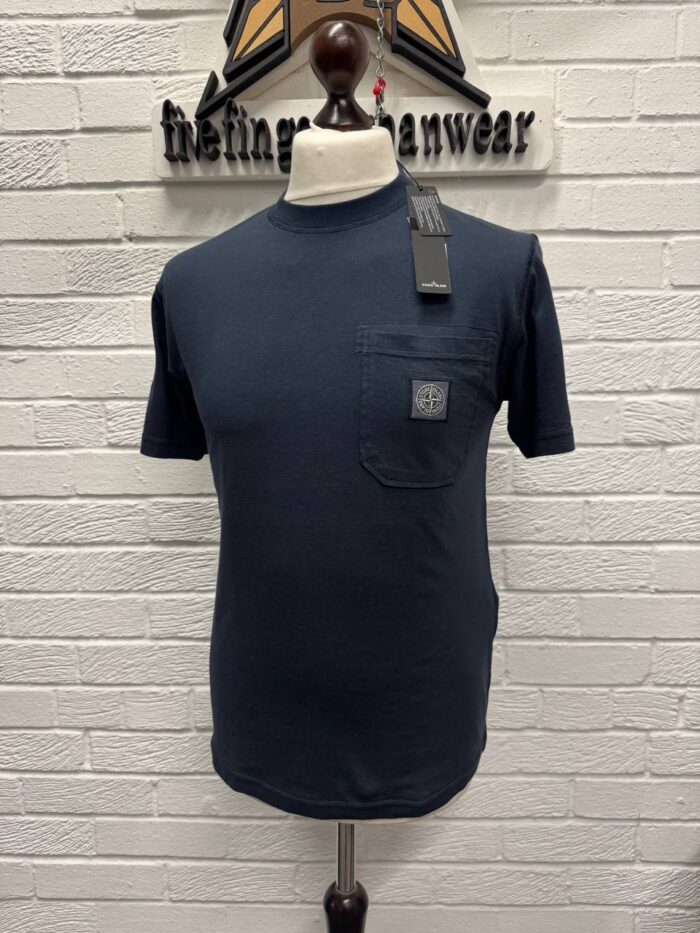 STONE ISLAND 21957 'FISSATO' TREATMENT Short-sleeve T-Shirt in cotton jersey   -  Small / p2p 19” - Image 1