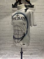 Stone Island 2NS96 30/1 Cotton Jersey Solar Eclipse Two Print Garment Dyed T-Shirt -White  - Medium / 20” - Image 2