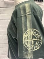 Stone Island T-shirt 2RC85 'STRIPES TWO' PRINT in green 

Small  / p2p 21” - Image 5