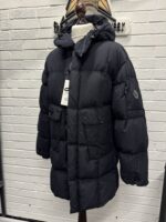 CP Company 203A Flatt Nylon Long down hooded jacket in Navy -Medium / p2p 23.5" - Image 3