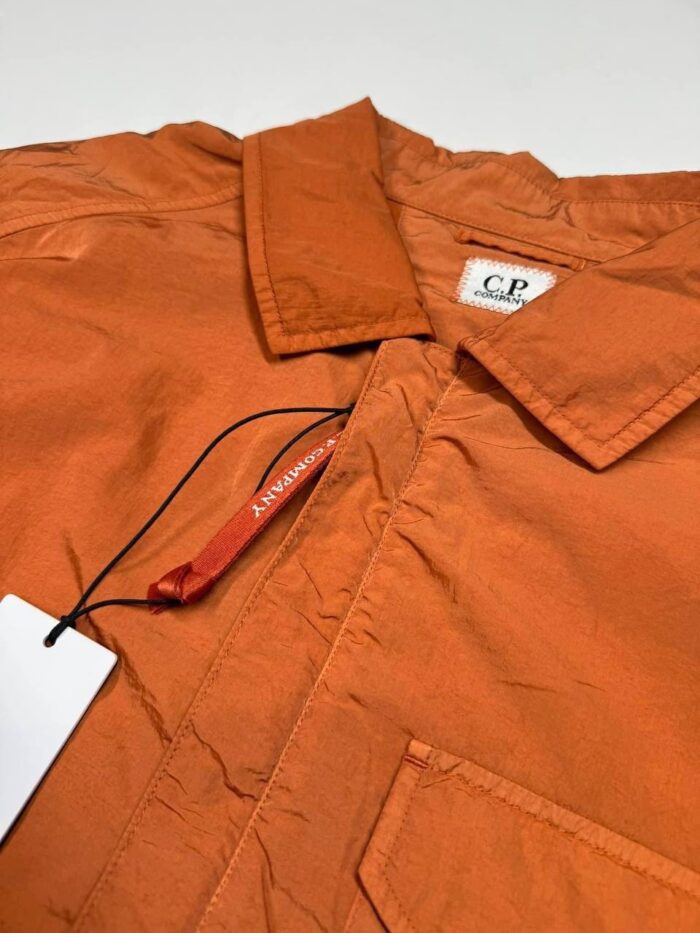 C.P. COMPANY 095A Chrome-R Zipped Overshirt in Orange (438 Bombay Brown) - Image 9