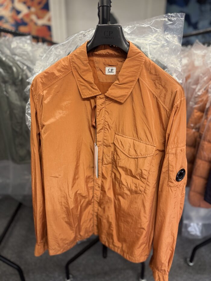 C.P. COMPANY 095A Chrome-R Zipped Overshirt in Orange (438 Bombay Brown) - Image 2