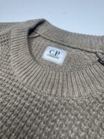 CP Company 040A knitwear crewneck in chenille cotton - Green Large  / P2P  22” - Image 3
