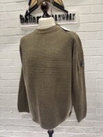 CP Company 040A knitwear crewneck in chenille cotton - Green Large  / P2P  22” - Image 5