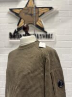 CP Company 040A knitwear crewneck in chenille cotton - Green Large  / P2P  22” - Image 7