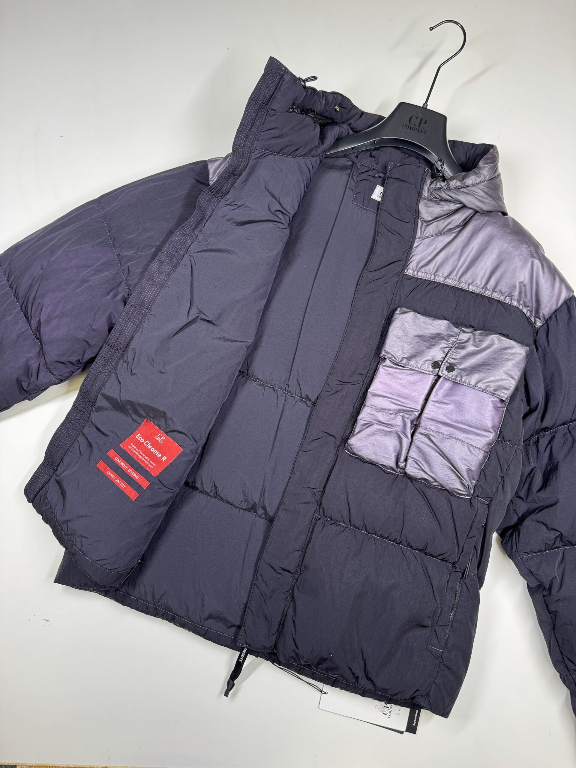img_7971-3 CP COMPANY 032A CHROME-R MIXED GOGGLE DOWN JACKET - PURPLE - Large / 24” P2P - Image 3