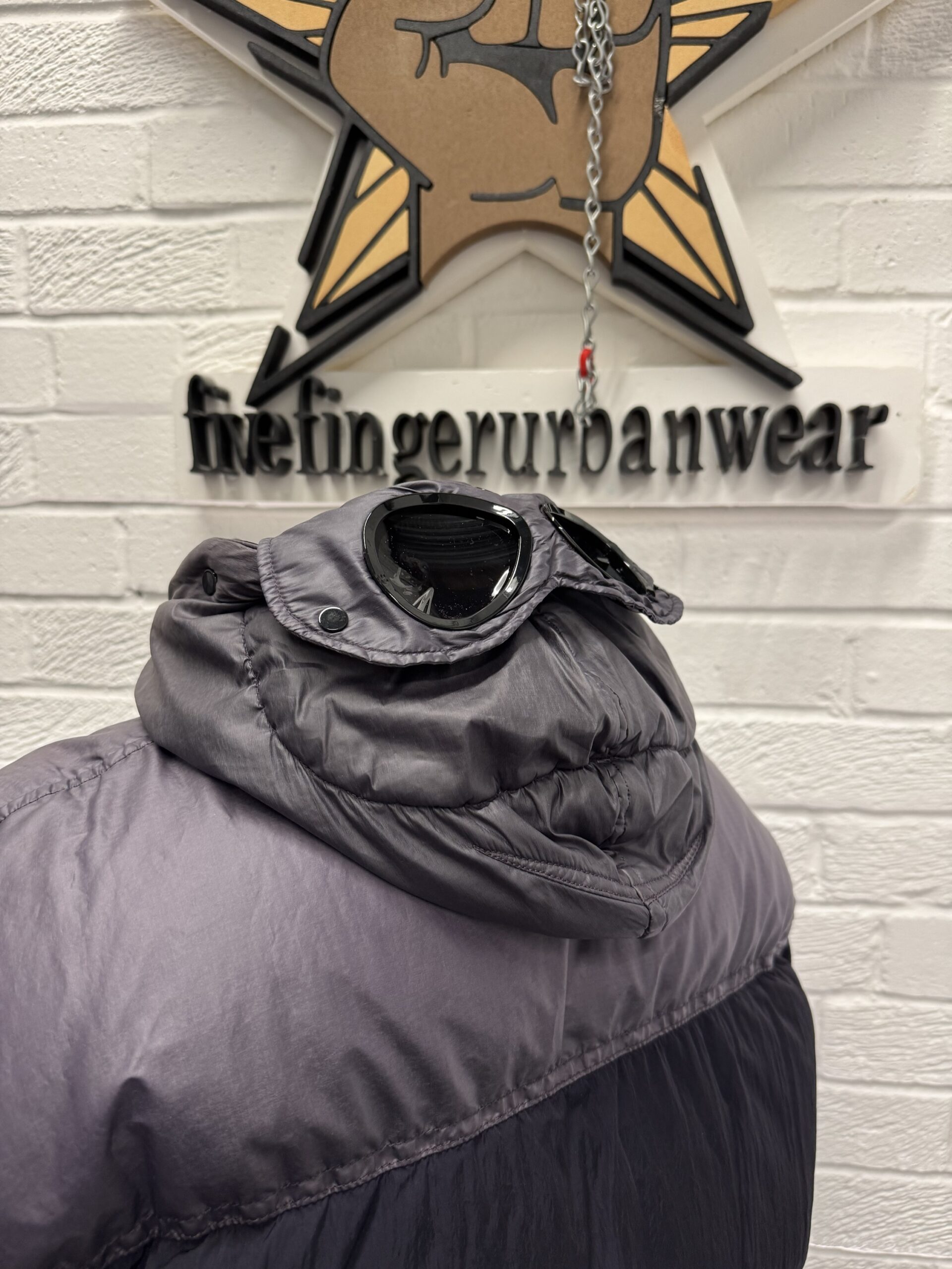 img_7982-2 CP COMPANY 032A CHROME-R MIXED GOGGLE DOWN JACKET - PURPLE - Large / 24” P2P - Image 13