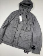 CP Company La Mille Shetland goggle jacket in grey  - Size Large / 24”p2p