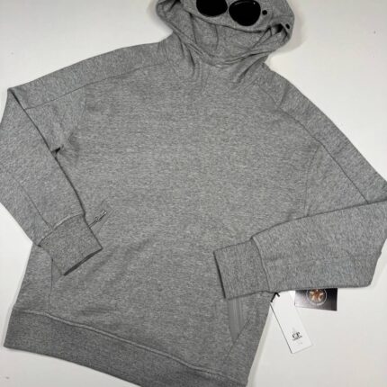 CP Company Diagonal Raised Fleece goggle Hood Sweatshirt- GREYSTONE
