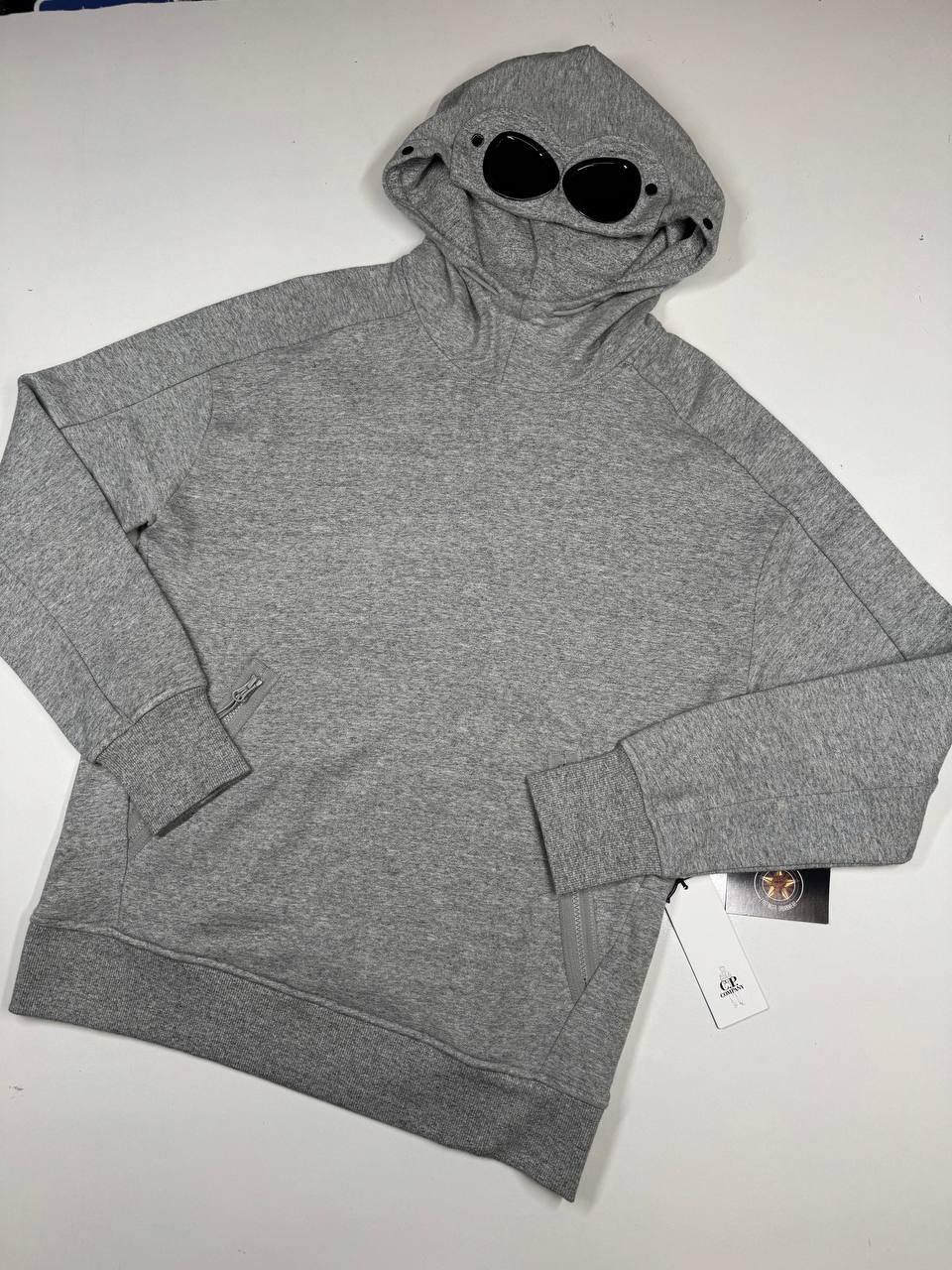 img_8440-4 CP Company Diagonal Raised Fleece goggle Hood Sweatshirt- GREYSTONE - Image 1