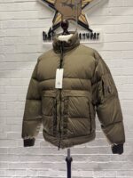CP COMPANY NYCRA-R DOWN JACKET IN VINTAGE KHAKI  - Large / 24” P2P - Image 6