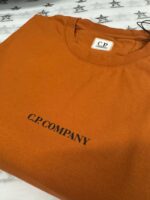 CP COMPANY 164A  30/1 Jersey T-shirt in Pumpkin Orange - Image 4