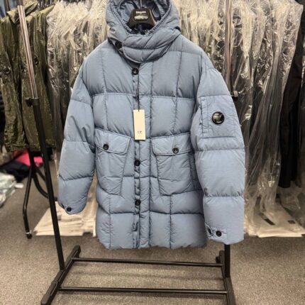 CP Company 203A Flatt Nylon Long down hooded jacket -     Large / p2p 24.5”