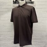 C.P COMPANY STRETCH PIQUET POLO SHIRT IN BROWN