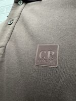 C.P COMPANY STRETCH PIQUET POLO SHIRT IN BROWN - Image 2
