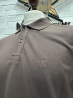 C.P COMPANY STRETCH PIQUET POLO SHIRT IN BROWN - Image 6