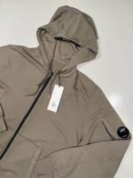 CP COMPANY 057A GARMENT DYED LIGHT FLEECE OPEN HOODED SWEATSHIRT IN WALNUT 359 - Large / P2P 23” - Image 2