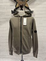 CP COMPANY 057A GARMENT DYED LIGHT FLEECE OPEN HOODED SWEATSHIRT IN WALNUT 359 - Large / P2P 23” - Image 3