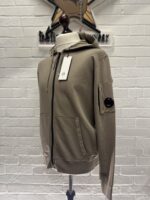 CP COMPANY 057A GARMENT DYED LIGHT FLEECE OPEN HOODED SWEATSHIRT IN WALNUT 359 - Large / P2P 23” - Image 5
