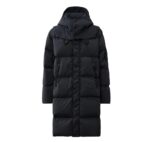 CP COMPANY 202A LENS BUTTON NYCRA-R LONG JACKET IN BLACK SAND  - Large / 25” P2P