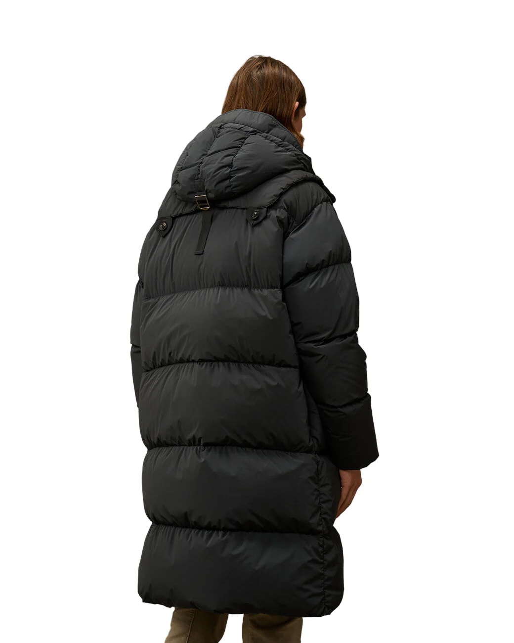 img_9123 CP COMPANY 202A LENS BUTTON NYCRA-R LONG JACKET IN BLACK SAND  - Large / 25” P2P - Image 8