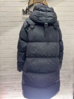 CP COMPANY 202A LENS BUTTON NYCRA-R LONG JACKET IN BLACK SAND - Image 5