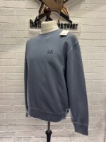 Cp Company 060B Brushed Emerized Diagonal Fleece Sweatshirt in Blue - Image 9