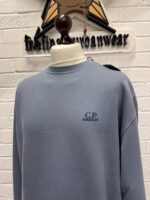 Cp Company 060B Brushed Emerized Diagonal Fleece Sweatshirt in Blue - Image 7