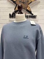 Cp Company 060B Brushed Emerized Diagonal Fleece Sweatshirt in Blue - Image 3