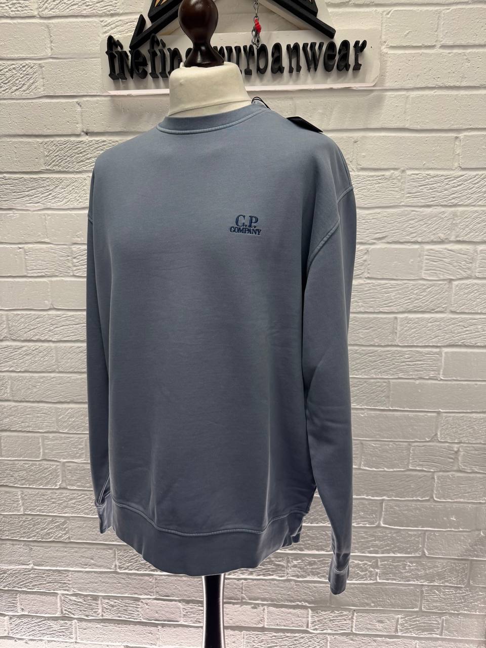 img_9341-2 Cp Company 060B Brushed Emerized Diagonal Fleece Sweatshirt in Blue - Image 1